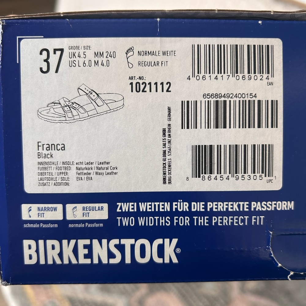 BIRKENSTOCK Franca Black Oil Rubbed Leather ~ Size 37 - Picture 2 of 6